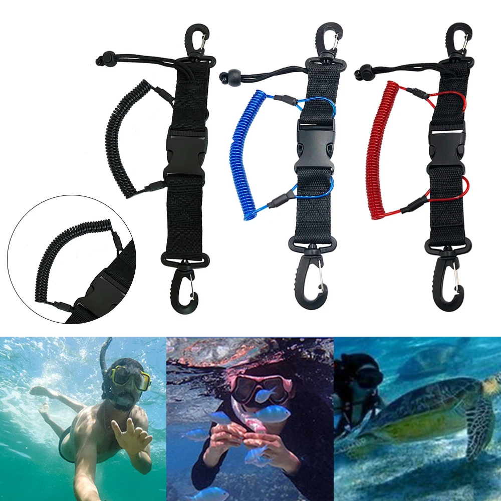 

Black Scuba Diving Camera Lanyard Quick Release Buckle Diving Tools Anti-lost Rope Lanyard for Underwater Sports Swimming