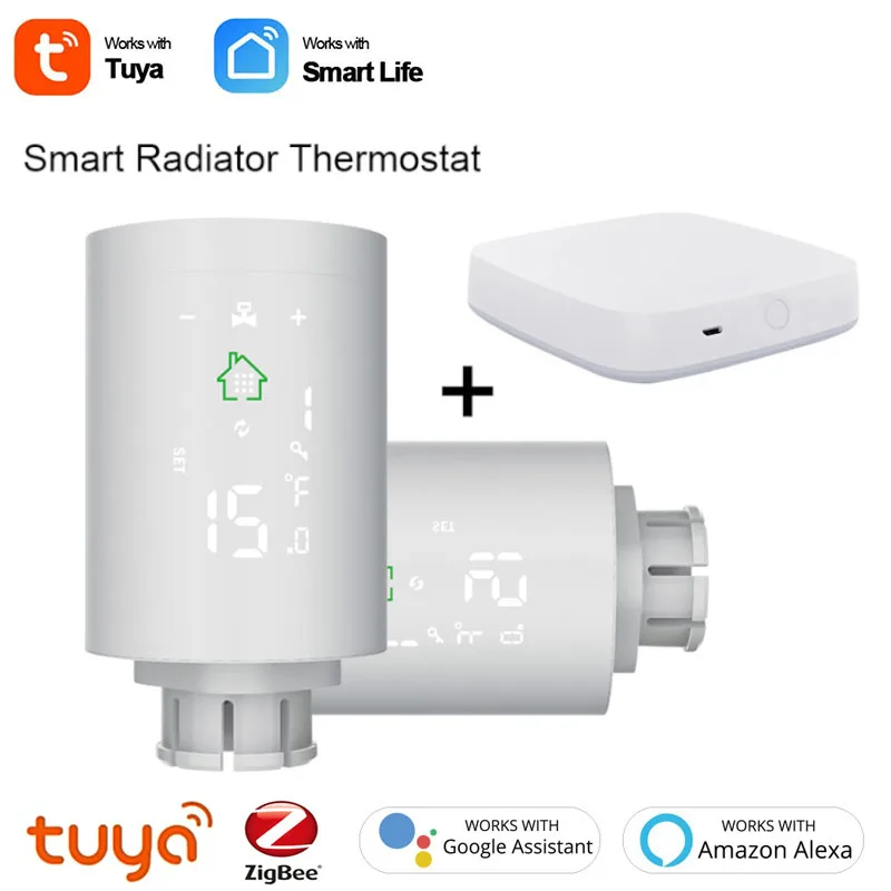 

Умный привод радиатора Tuya ZigBee 3,0, программируемый термостатический клапан радиатора с поддержкой Alexa Google Home, приложения Tuya/SmartLife