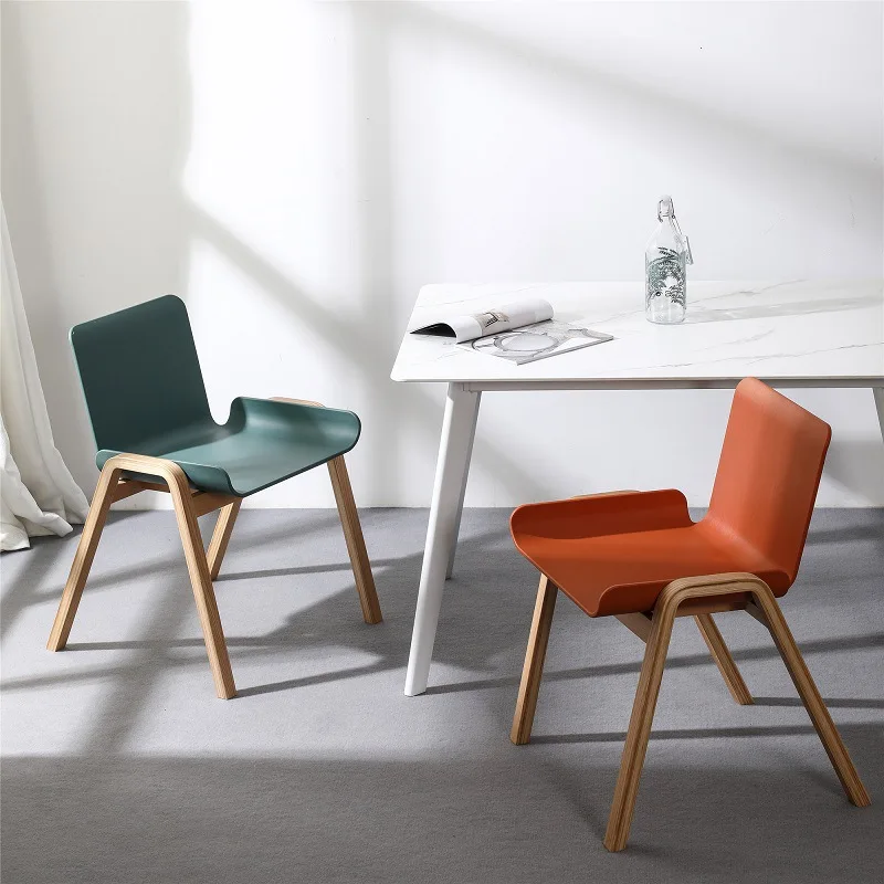 

Nordic Simple Modern Plastic chair with backrest Light Luxury Dining Chairs Home Industrial Style Minimalist armchair Bar chair