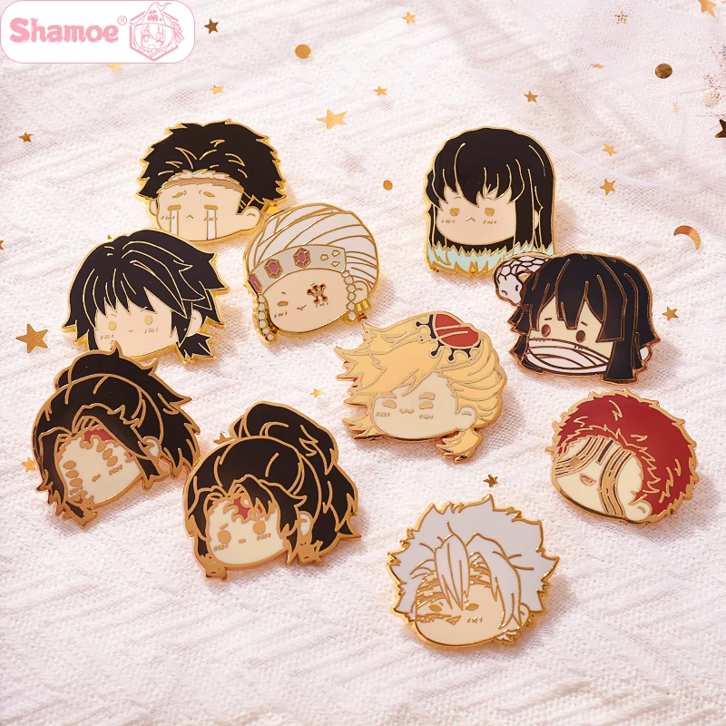 

Anime Demon Slayer Kamado Nezuko Hashibira Inosuke Cosplay Cartoon Cute Badge Button Brooch Pins Metal Collection Fans Xmas Gift