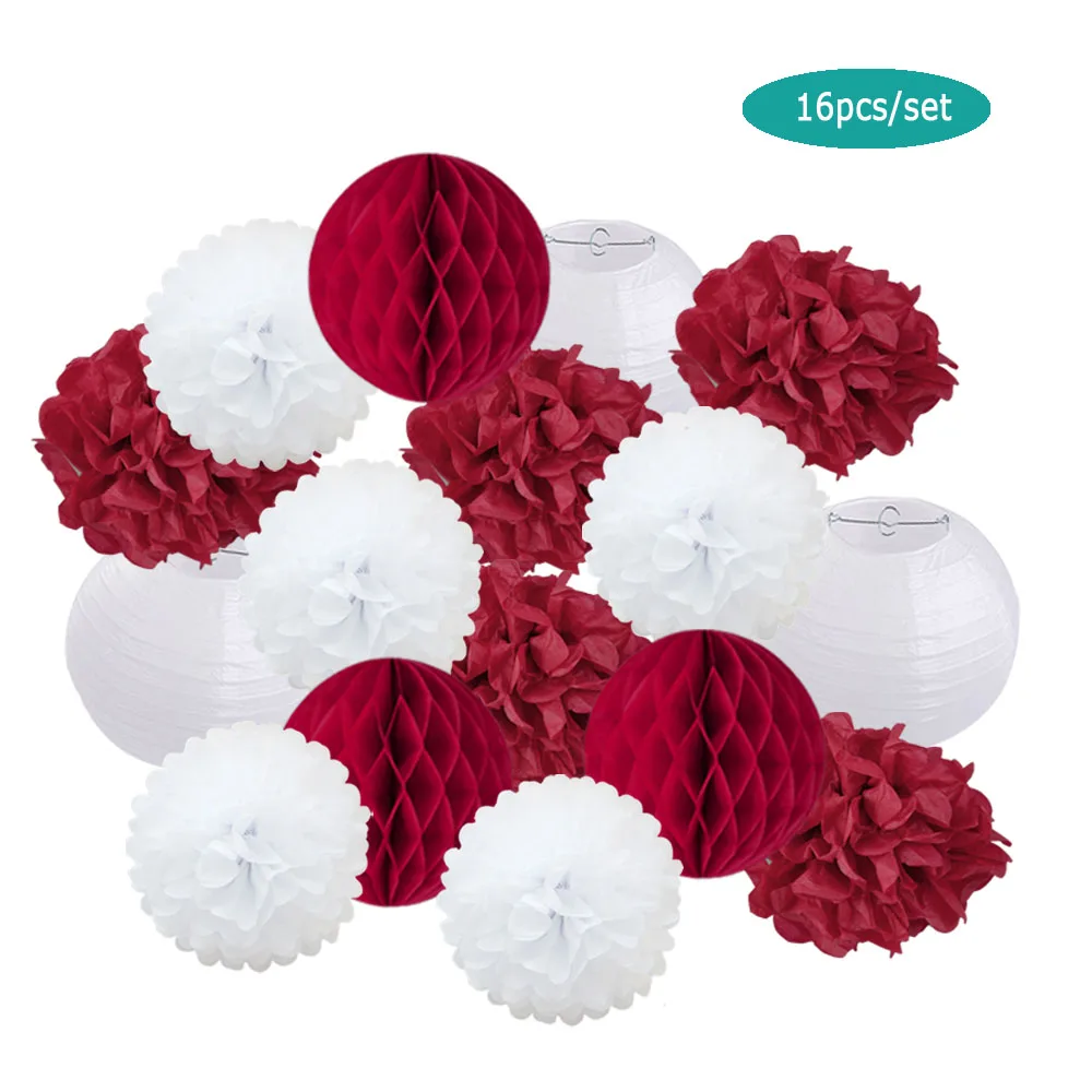 Бумажные фонарики для праздника, 16 штук