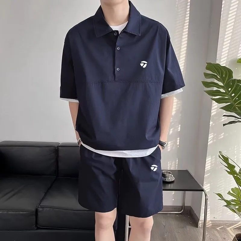High Quality golf Clothing Summer Men's golf Suit Polo shirt+Short Pants Men Golf Sports Suit Fashion Short Sleeve Tracksuit