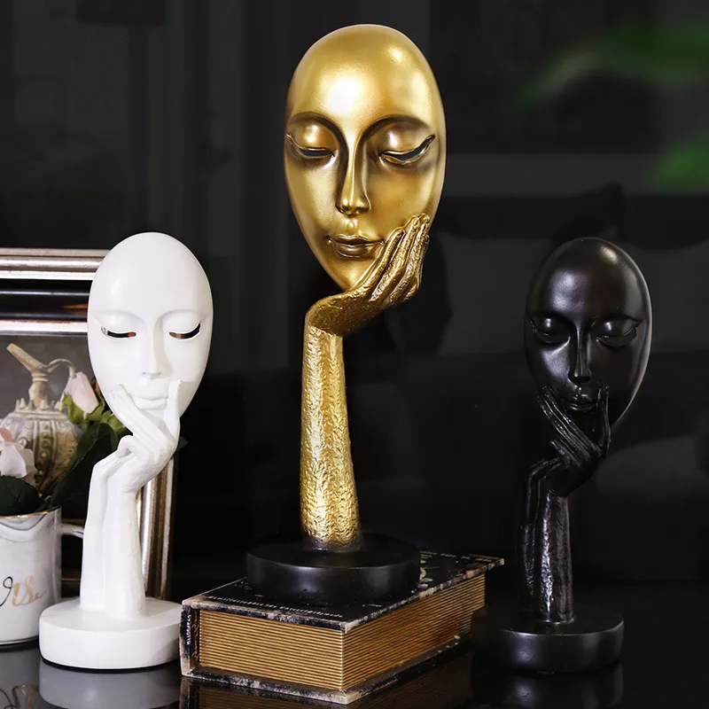 

Creative European Mask Ornament Resin Crafts Home Accessories Decor for Room Nordic Desk Decoration Statues and Sculptures
