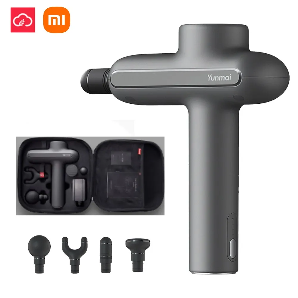 Xiaomi YUNMAI Massage Gun Machine Deep Muscle Relaxation Fascia Massager 3 Modes 4 Head Low Noise Smart Body Massage Fascia Gun