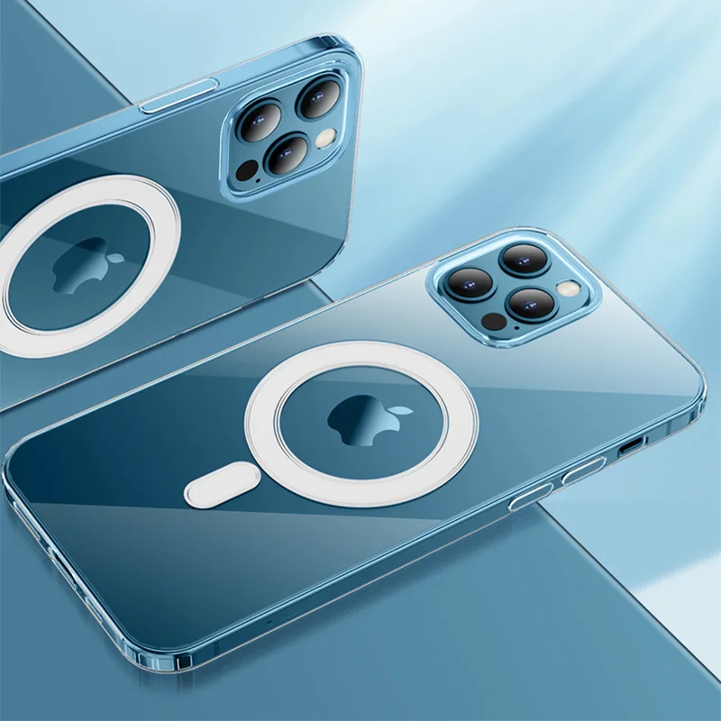 Прозрачный Магнитный чехол для беспроводной зарядки противоударный подходит