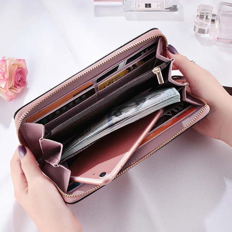 Ladies holding a long wallet 2023 new Korean handbag multi-function card bag mobile phone bag change Lady purse