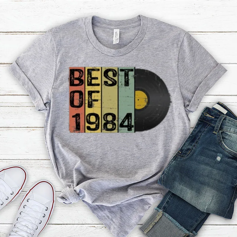 

Women 37th Birthday Gift Shirt For Ladies Party Shirts Best Of 1984 Cotton Tees Tops