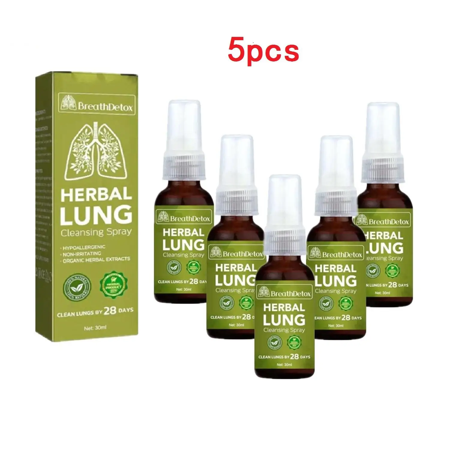 5 шт. травяной спрей для очищения легких детокс дыхания очищающий туман - мощная