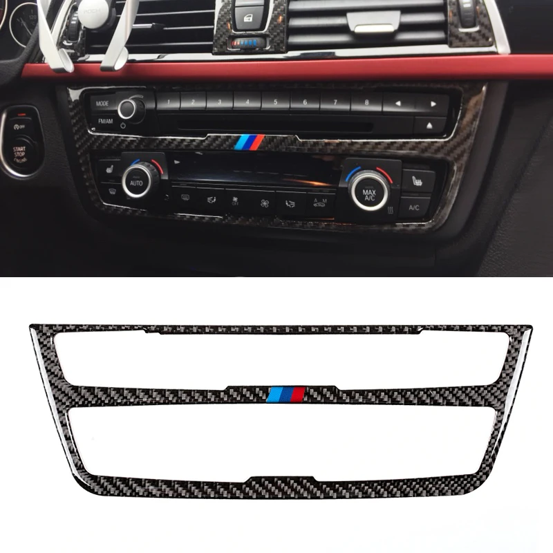 Купи Real Carbon Fiber Car Interior Center CD Control Panel Cover Trim Sticker For BMW 3 4 Series F30 F32 2013-2018 Auto Accessories за 342 рублей в магазине AliExpress