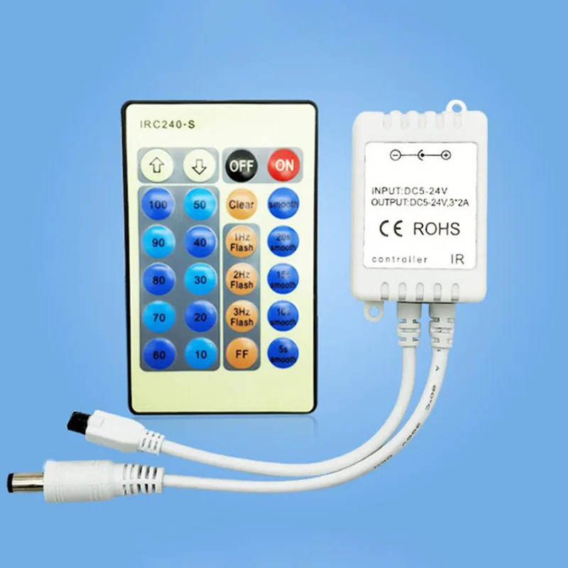 

24Keys led LED Strip Lights Controller Wireless Remote RF monochrome infrared For Single Color strip 3528 5050 2835 5630 3014