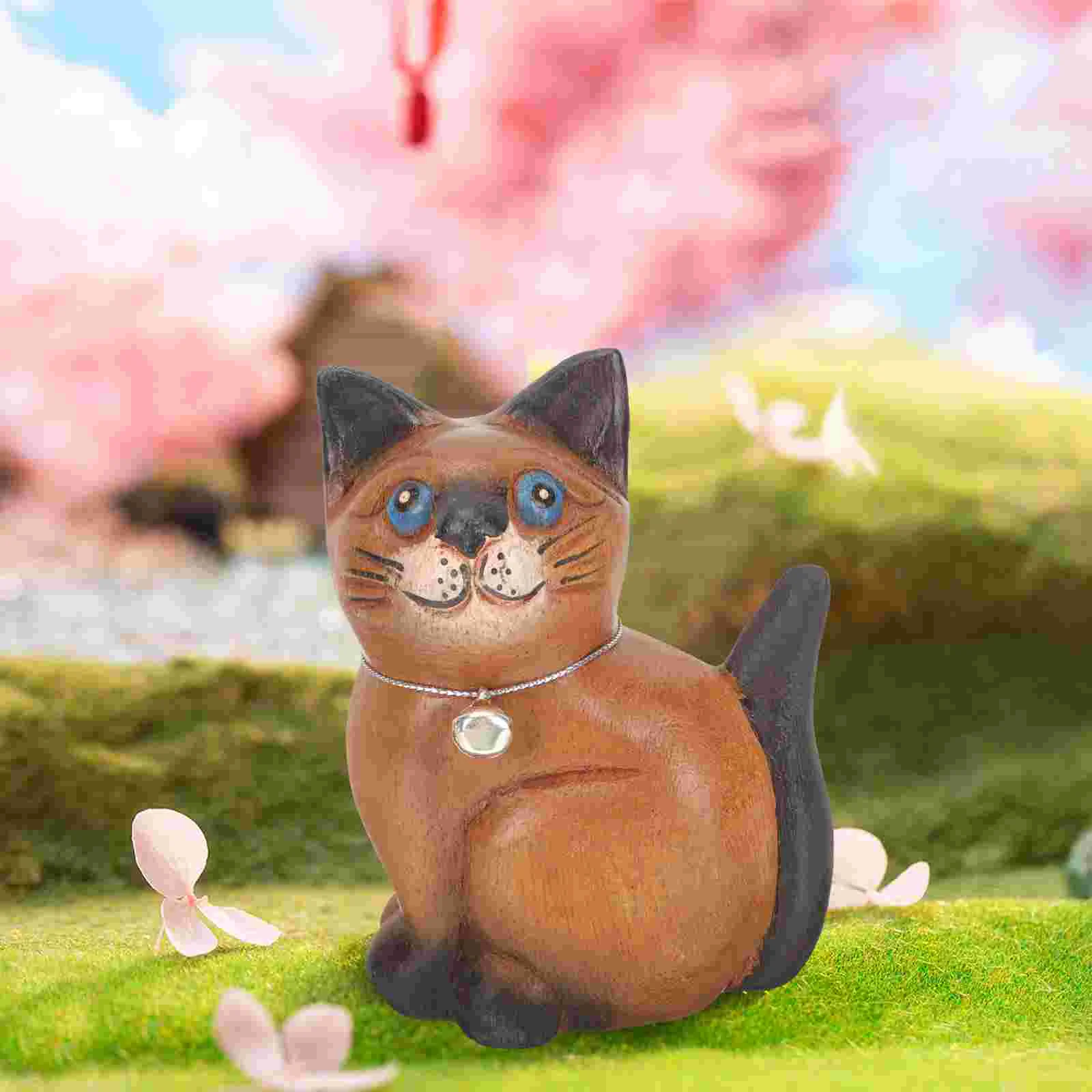 

Cat Figurines Mini Ornaments Topper Miniature Landscape Micro Statue Terrarium Tree Decoration Kitten Decor Figure Bonsai