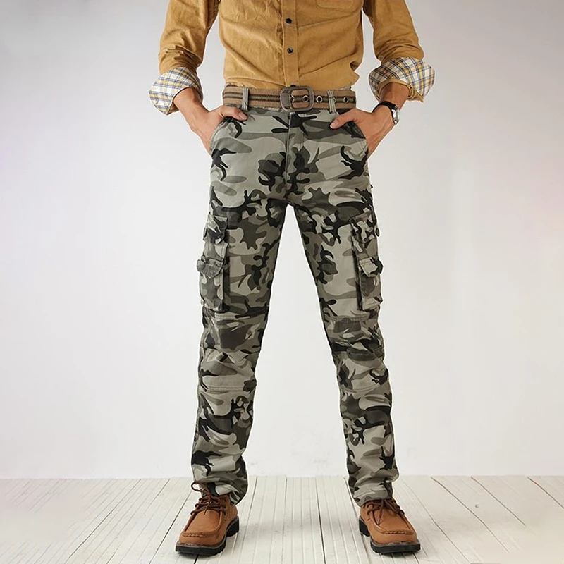 

2022 Trendy Military Casual Men's Overalls Cotton Camouflage Tactical Stylish Outdoor Jogger Pants Autumn Winter Trousers