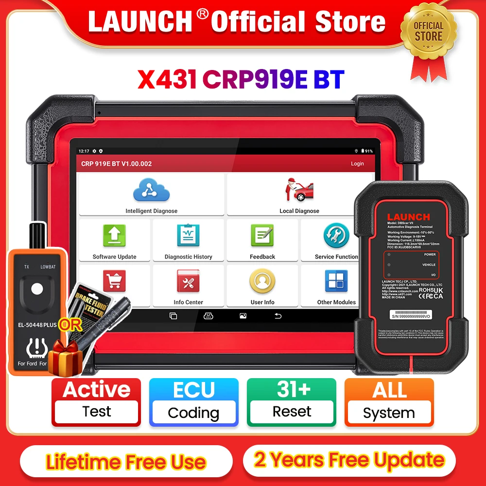 LAUNCH X431 CRP919E BT Инструменты диагностики автомобиля Auto CAN FD/DIOP OBD OBD2 Сканер Все