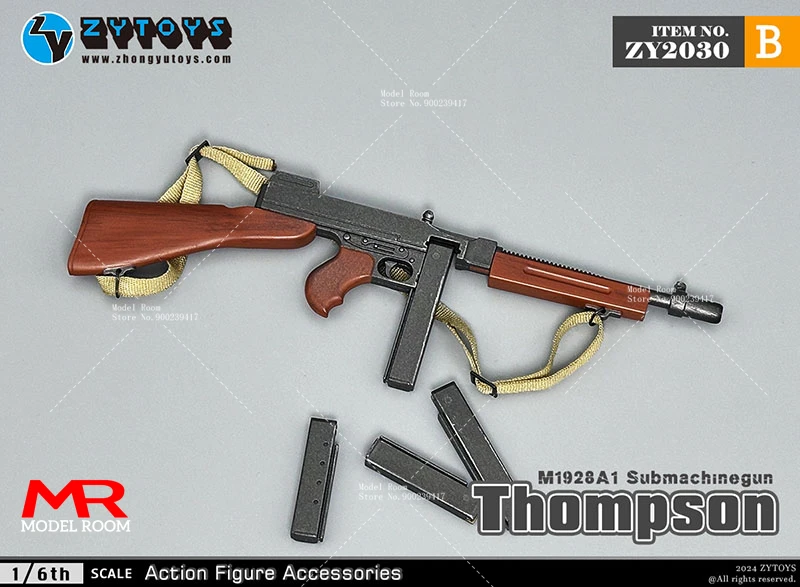 Фото ZYTOYS ZY2030 масштаб 1/6, mклеточный пистолет Томпсон, модель оружия, аксессуары для сцены, подходит для 12 дюймовых солдат, экшн-фигурки, куклы №4