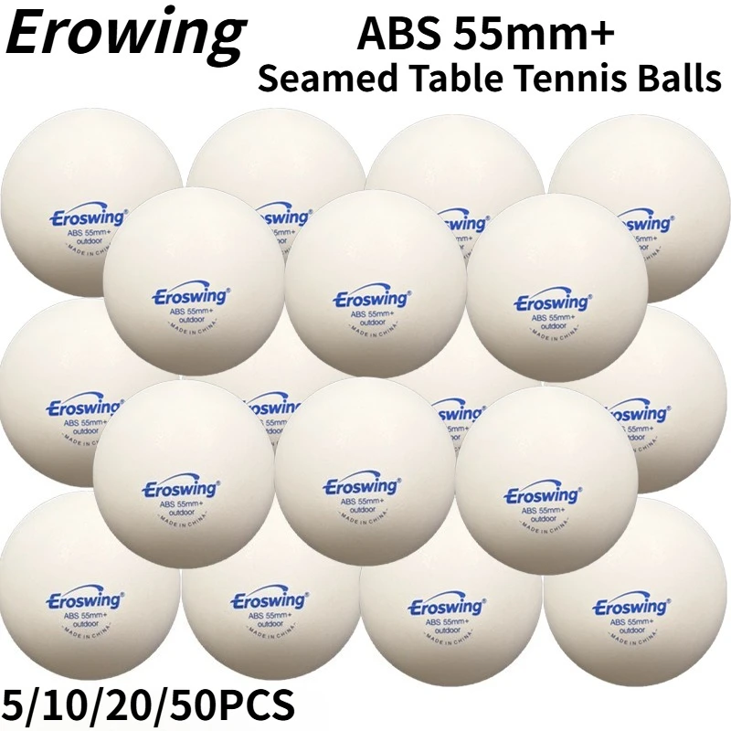 Фото Мячи для настольного тенниса Eroswing 55 мм+ из ABS-пластика, сшитые, для улицы, увеличенного размера, прочные, высокопрочные, 5/10/20/50 шт. №1