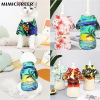 dog clothes summer hawaiian style leaf printed beach shirts for puppy cat shirt short sleeve fashion for pet clothing costume