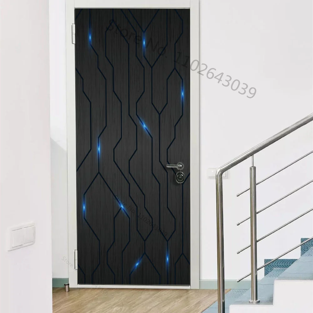 

Дверная наклейка 3D геометрические цветы серебристые