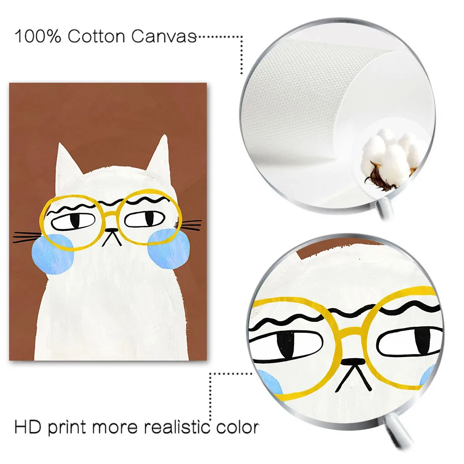 Милый кролик Леопард собака кошка детская настенная Картина на холсте в