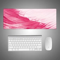 keyboard plus pad gamer desk mat mousepad colorful feathers large carpet computer table surface for accessories xl ped mauspad