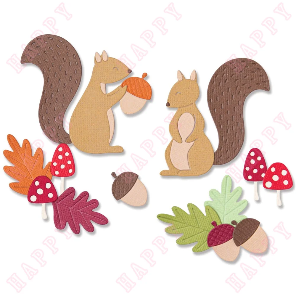 

Christmas Harvest Squirrels Metal Cut Die Various Card Series Scrapbook DIY Decoration Embossing Template Paper Craft Knife Mold