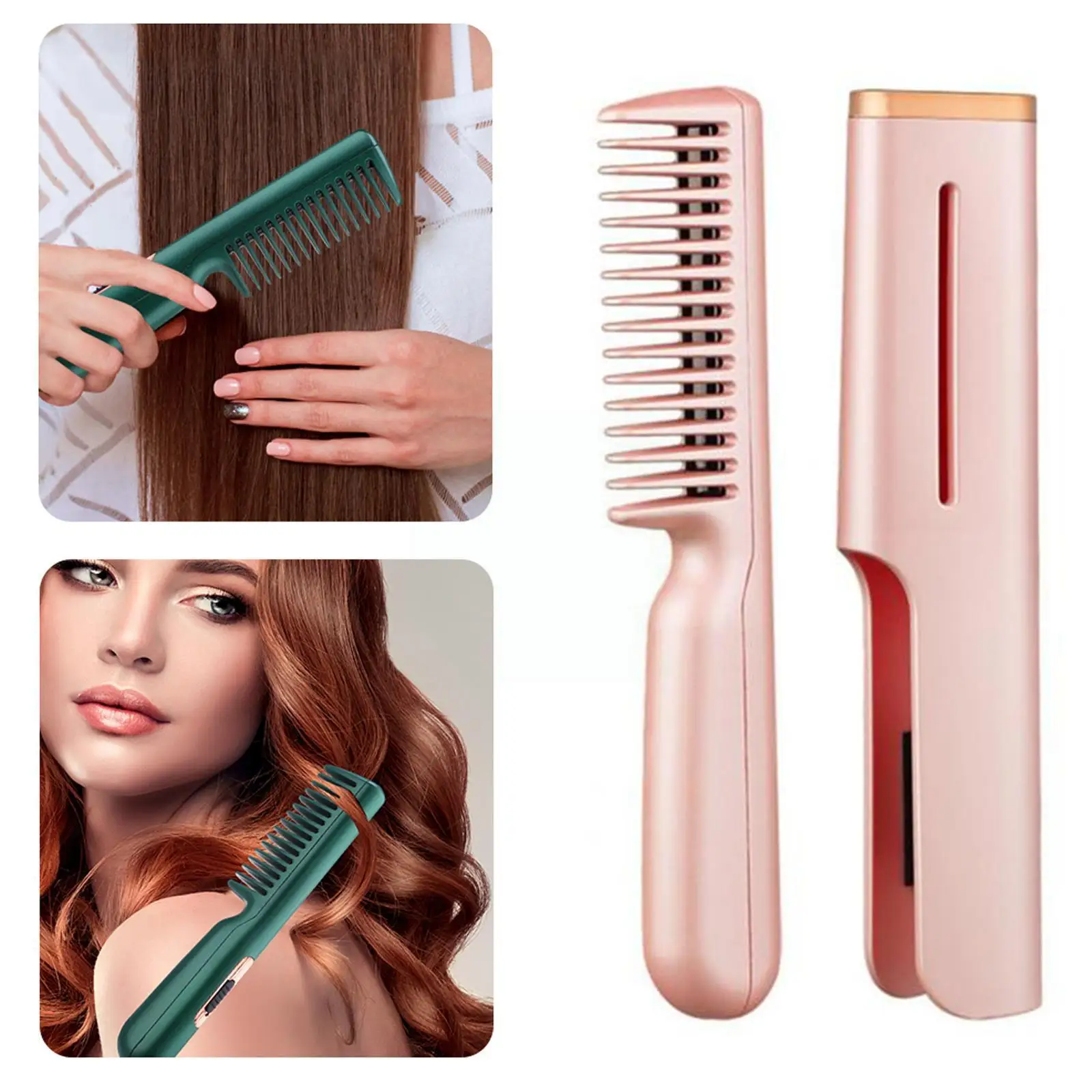

USB Negative Ion Electric Straight Hair Combs Hair Straightener Straightening Brush Hot Heating Comb For Wet And Dry Hair S4P8