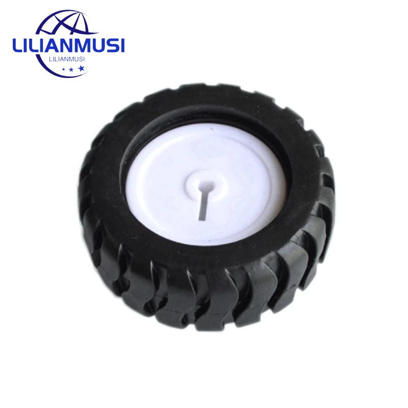 Резиновое колесо 43 мм, 2 шт./партия, подходит для N20 двигателя, D вал, шина автомобиля, робота, детали для игрушек «сделай сам», колесики для моделей тележек