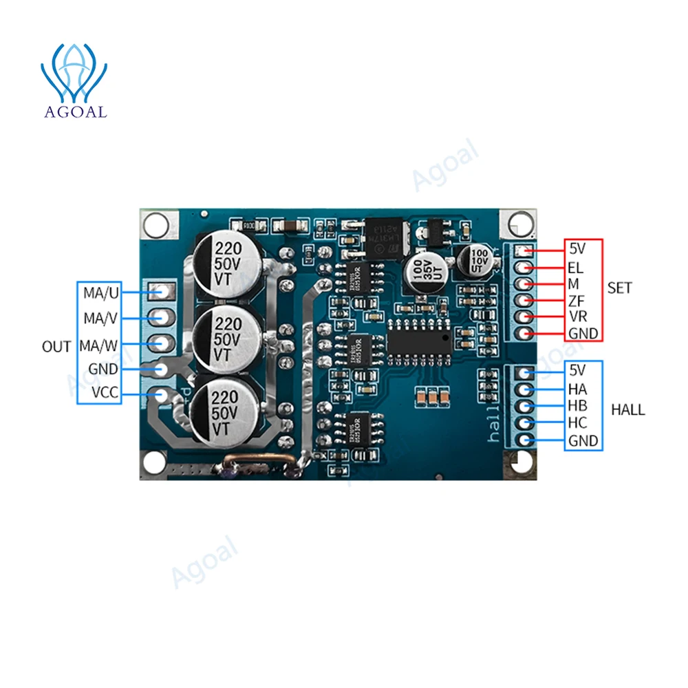 

DC12v-36v 500w brushless motor drive controller board with Hall motor balance car drive