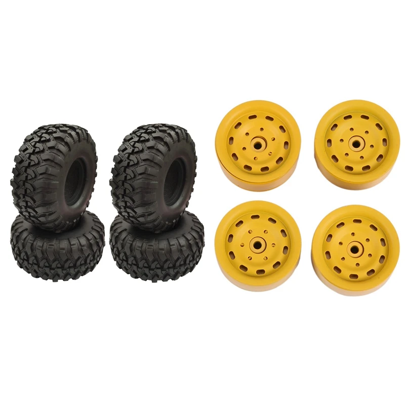 

4PCS Metal 1.9 Inch Wheel Rim With 4PCS 1.9 Inch Rubber Tyre 1.9 Wheel Tires 118X48MM