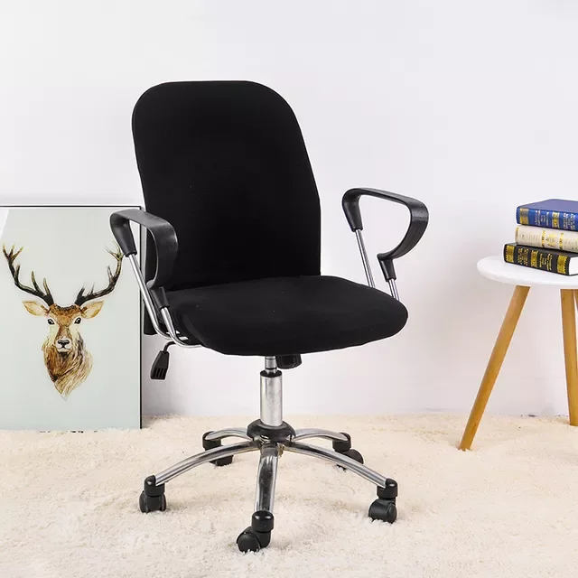 2022Office Chair Cover Spandex Plaid Computer Seat Protector Para Sillas Stretch Seat Case 2 Pieces Set Removable and Washable