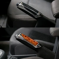 car for suv hand brake carbon fiber wood grain protection cover decoration hand brake lever sleeve car styling accessories