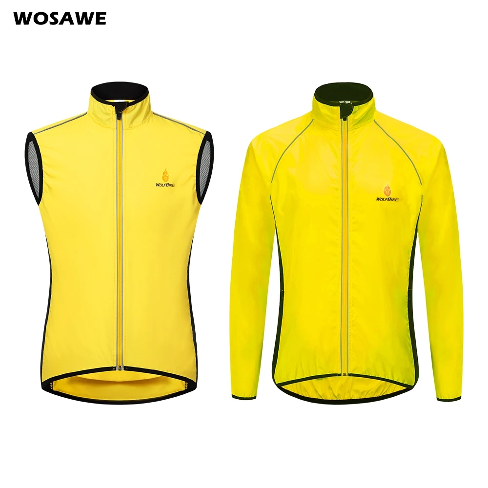 

WOSAWE Windproof Waterproof Cycling Jacket MTB Bike bicycle Motorcycle Windcoat Long sleeve Ropa Ciclismo Cycling Vests Raincoat