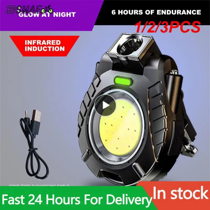 

1/2/3PCS Multifunctional LED Mini Flashlight Type-c Fast Charge 4 Lighting Modes COB Work Lamp Bottle Opener For Outdoor Camping