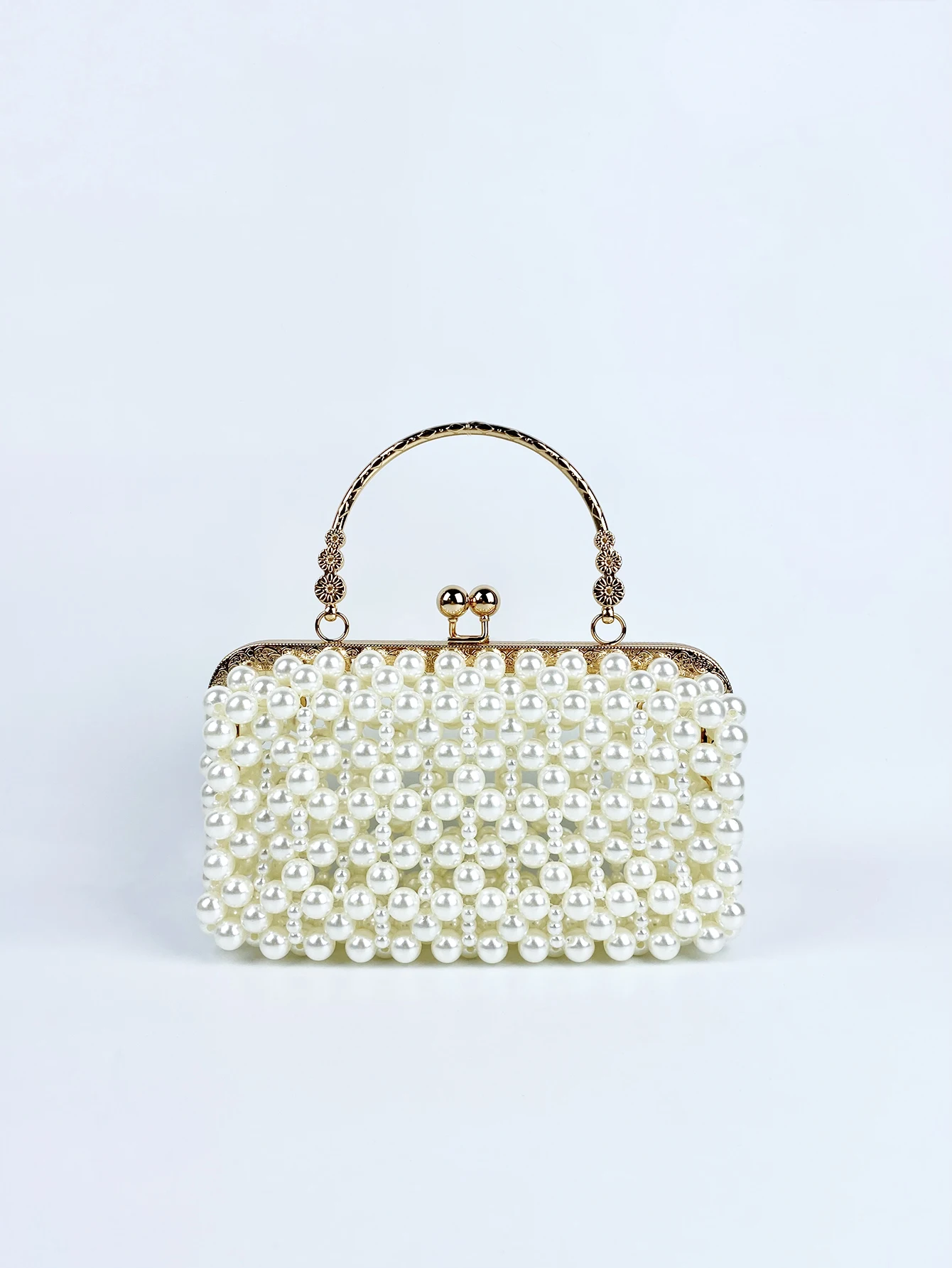 Сумка с жемчугом во французском стиле модная Корейская плетеная ручная