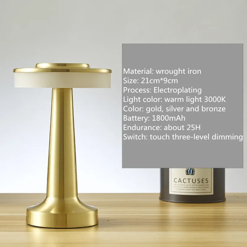 

Новинка 2021 светодиодный ная настольная лампа, обеденный стол, гостиничный бар, настольная лампа с USB-зарядкой и трехскоростным затемнением, ...