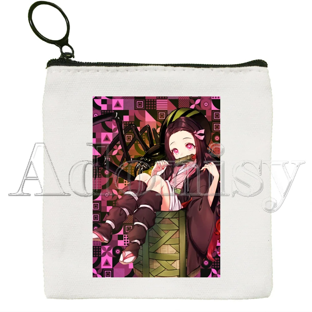 

Nezuko Korean Version Simple Coin Purse Coin Purse Female Student Canvas Cute Key Bag Mini Clutch Small Purse
