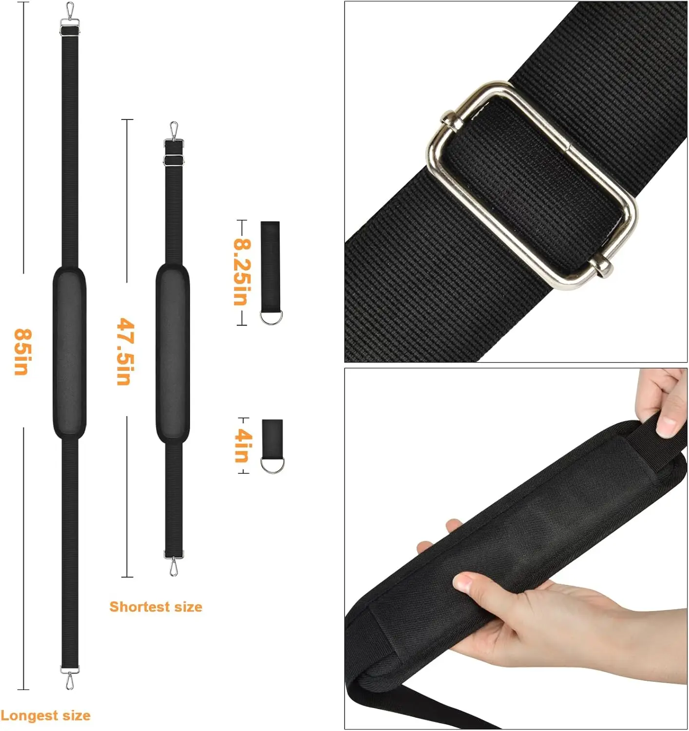 

Универсальные плечевые ремни с противоскользящей подкладкой — совместимы с DEWALT/для EGO Power+/для Worx/для LAZYBOI