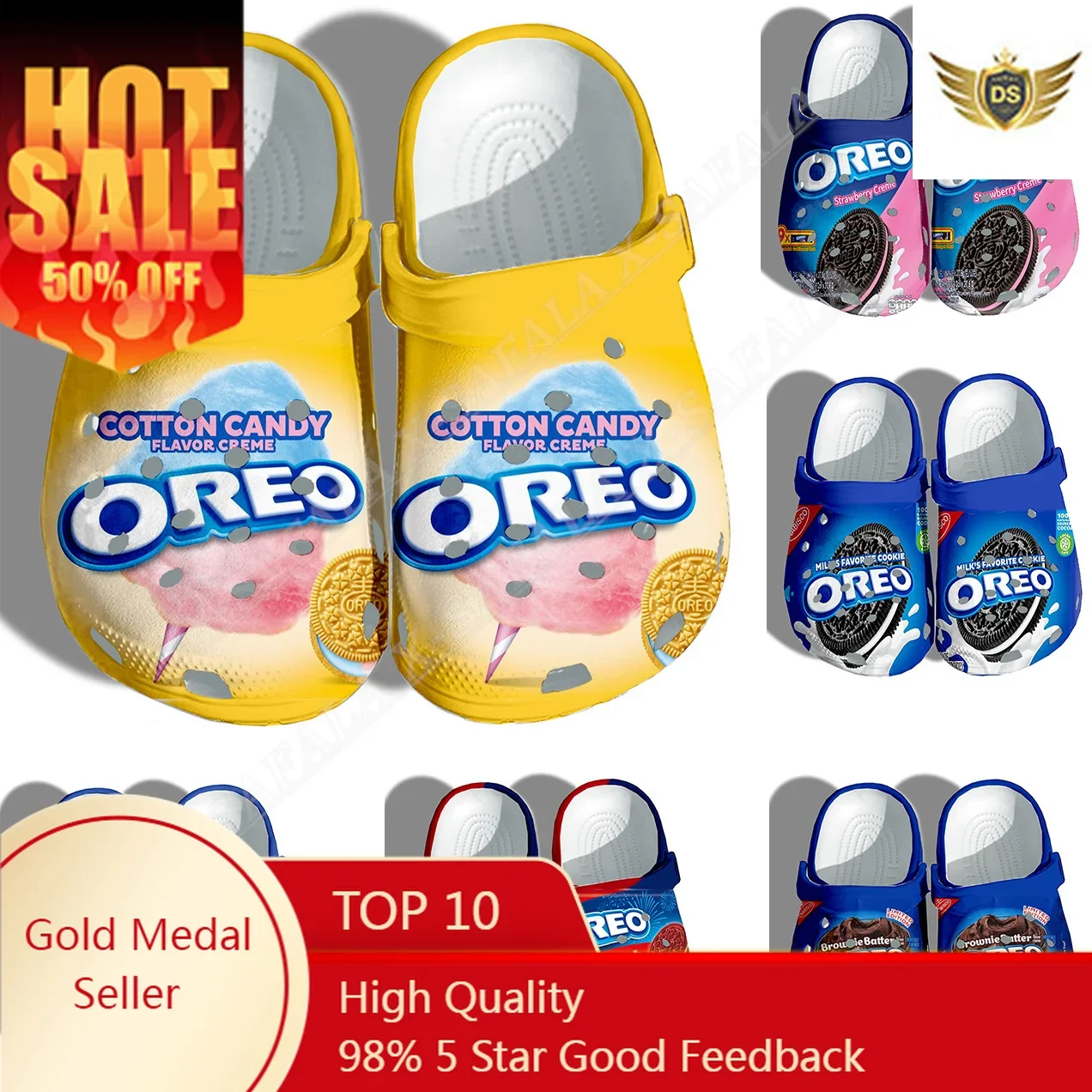 

Funny Snack Oreo Cookie Dessert 3D Print Men Women Clogs Slippers Kid Shoes EVA Ligtweight Sandals Summer Beach Outdoor-2