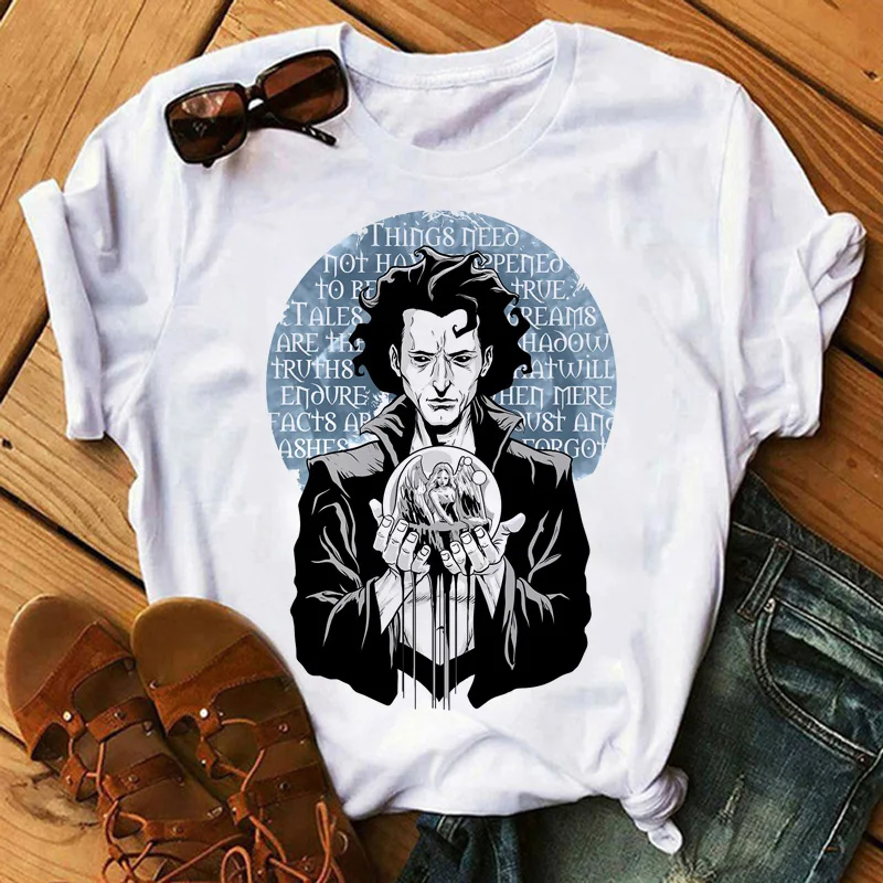 

Одежда sandman, мужская белая футболка с принтом гранж, одежда, футболка