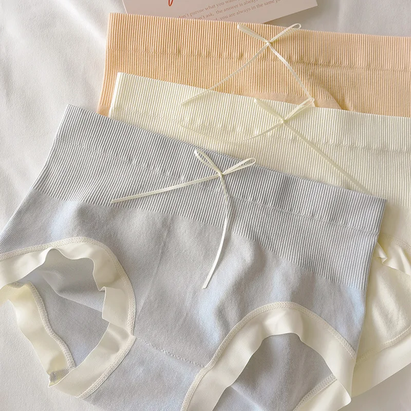 

Women Cotton Underwear Panties Sexy Solid Color Breathable Underpants Japanese Sweet Girls Briefs High Elastic Modal Lingeries