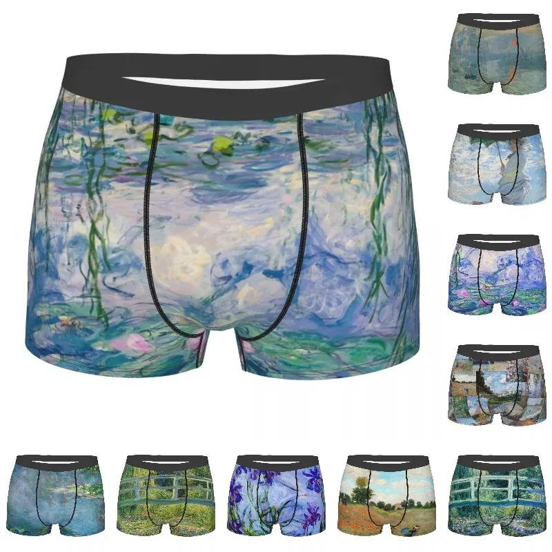 

Monet Lilies Boxer Shorts Men 3D Print Male Breathbale Underwear Panties Briefs