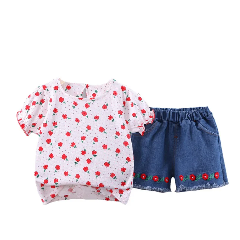 

New Summer Baby Girls Clothes Suit Children Fashion Cute T-Shirt Shorts 2Pcs/Sets Toddler Casual Costume Infant Kids Tracksuits