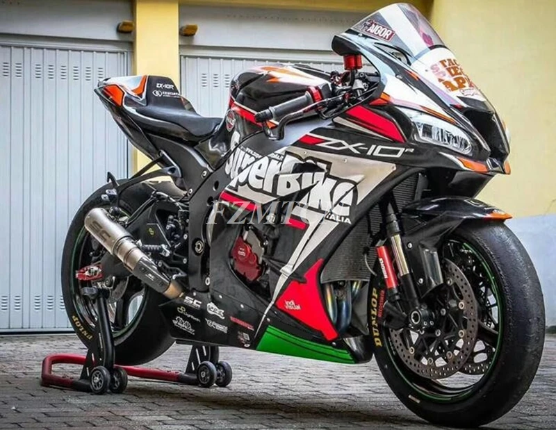 

4Gifts New ABS Full Fairings Kit Fit for Kawasaki Ninja ZX 10R 2011 2012 2013 2014 2015 11 12 13 14 15 Bodywork Set Custom