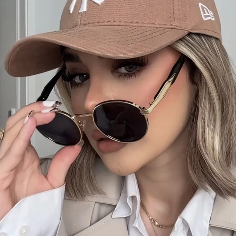 Круглые солнцезащитные очки для женщин и мужчин классические ретро круглые