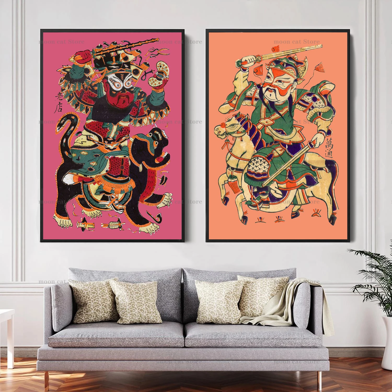 

Постер китайской военной двери, Бог, Картина на холсте, счастливая удача, свадьба, портрет, настенные картины, Декор для дома, магазина, фестиваля