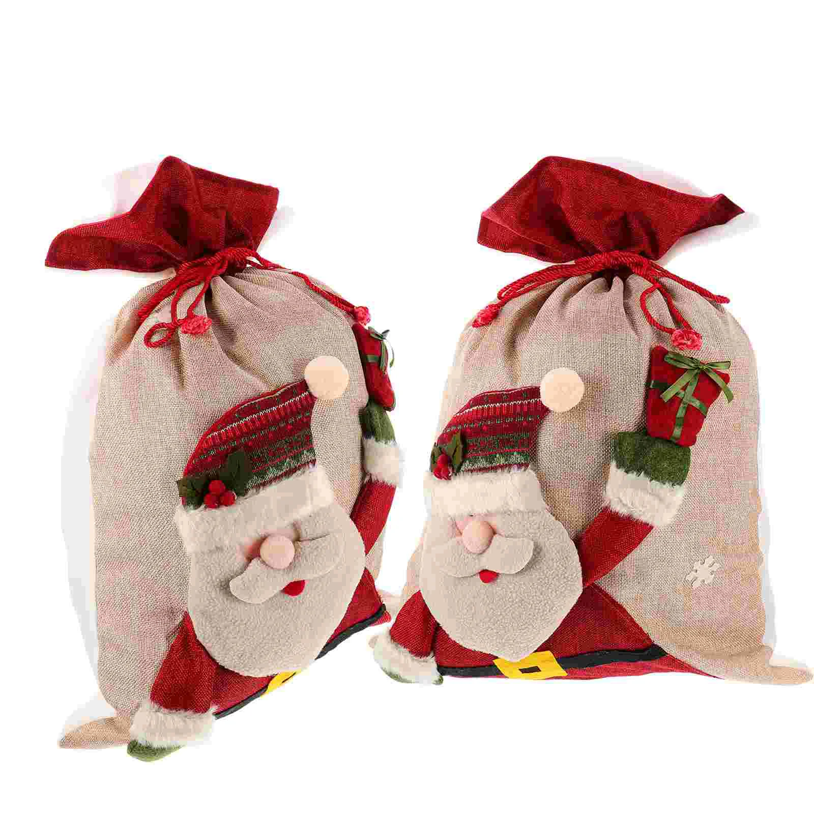 

2 Pcs Christmas Gift Bag Practical Candy Bags Storage Pouches Large Carry Lovely Wrapping Exquisite Novel Packaging