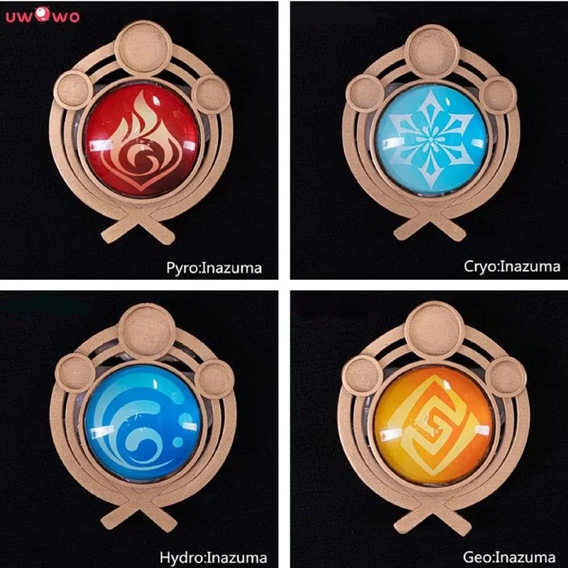 UWOWO LED Vision &quotEye of God&quot Game Genshin Impact Реквизит для косплея Mondstadt/Liyue/Inazuma/Sumeru Dendro Cryo Hydro