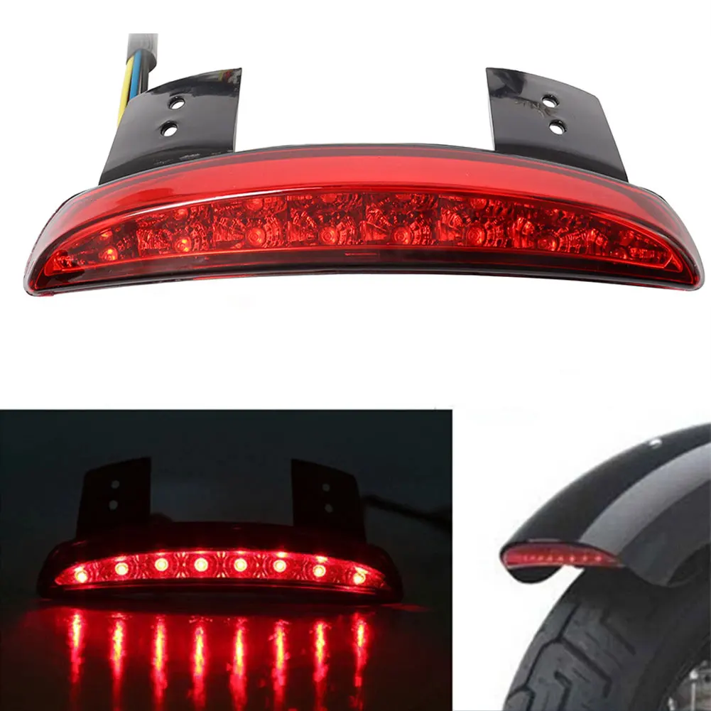 

Bike Motorcycle Lights Rear Fender Edge Red LED Brake Tail Light Motocycle For Davidson Touring Sportster XL 883 1200 Cafe Racer