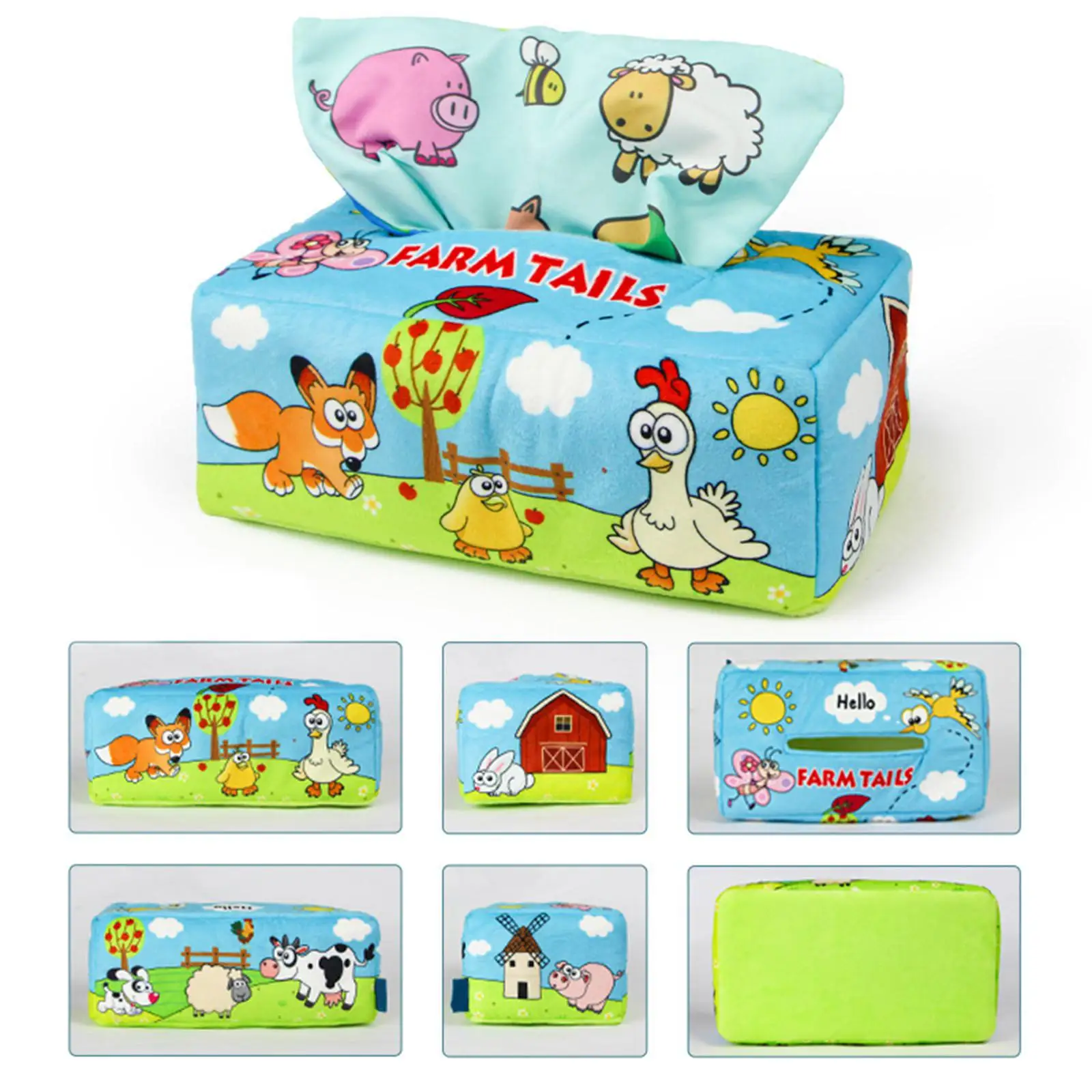 Коробка для детских игрушек с 8 шарфами и 3 морщинами дошкольного обучения мягкая