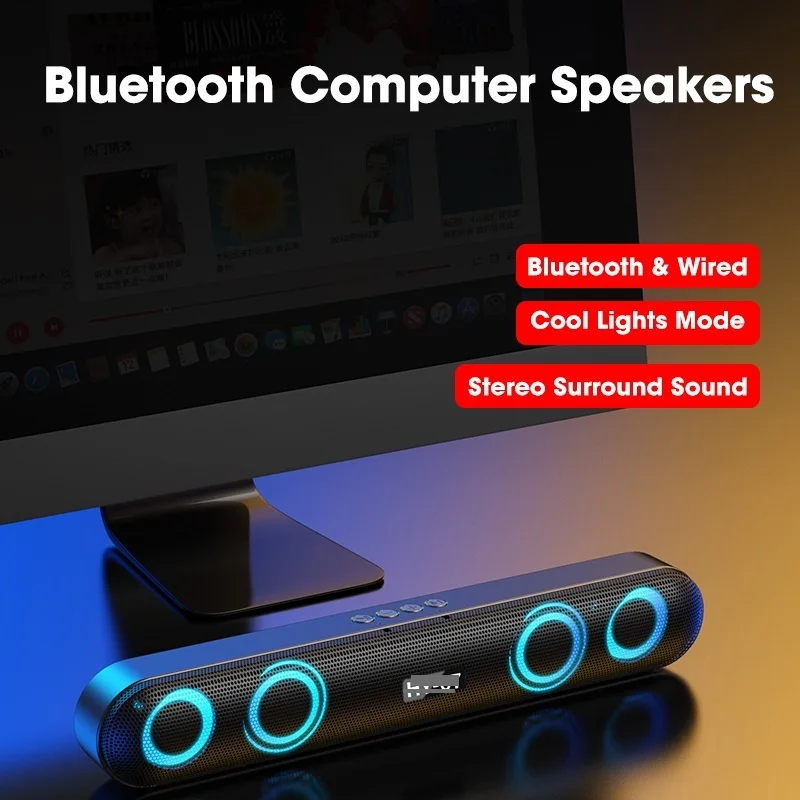 

Stereo Sound Bar Bluetooth Computer Speakers Laptop PC Full Range Speaker Waterproof Subwoofer Soundbar for Huawei caixa de som