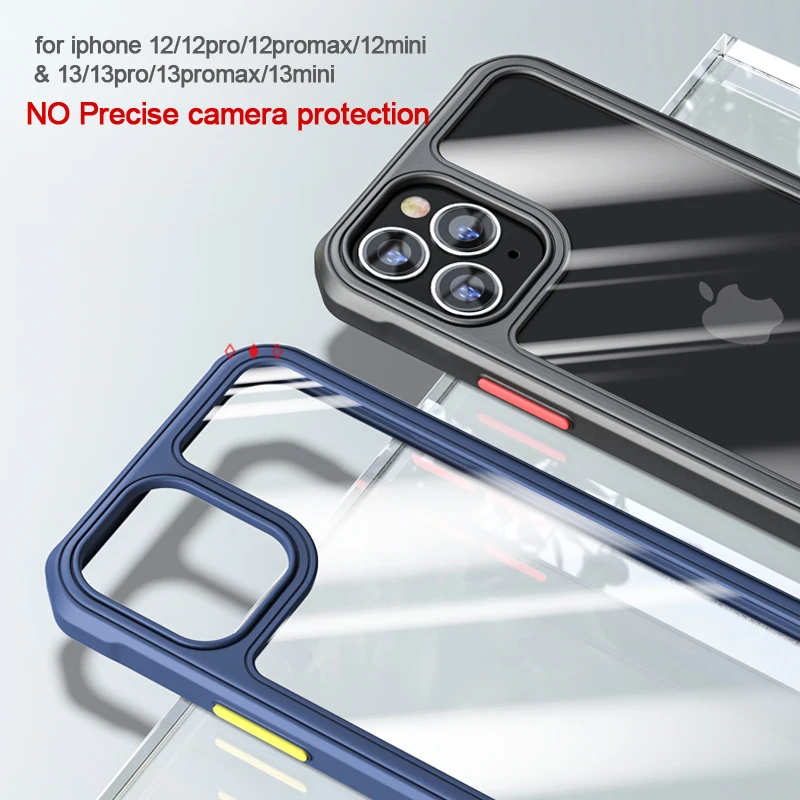 ITEUU Shockproof Case for Apple iphone X Xs Max Xr 13 12 11 Pro Max Mini 7 8 Plus SE 2020 Air Bag Clear Transparent Back Cover